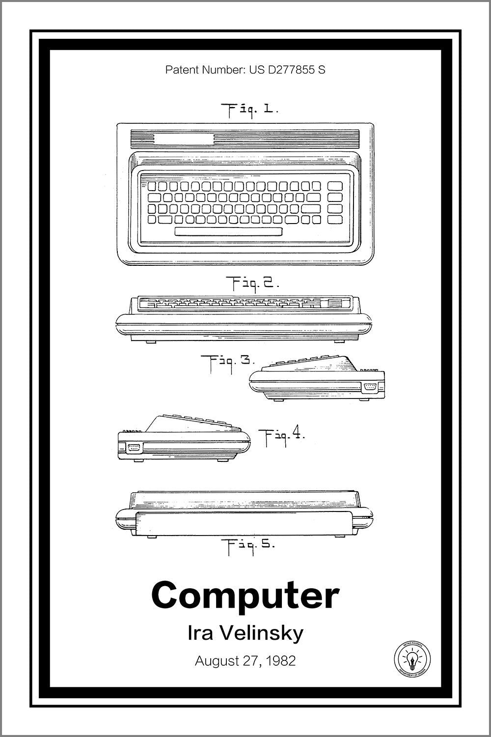 commodore64 patent print white A4 Photo Print