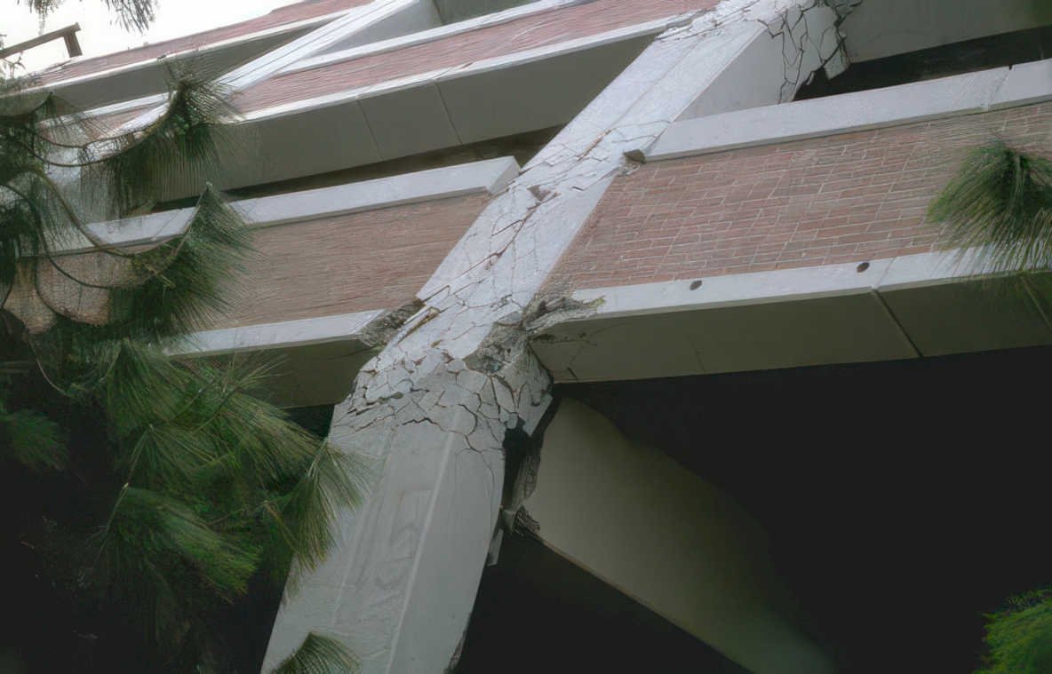 concrete archway damage Vintage A4 Photo Print