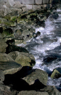 concrete barrier rocks Vintage A4 Photo Print