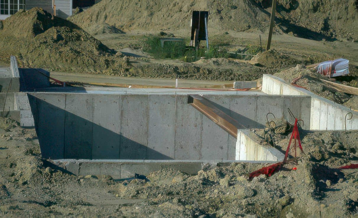 concrete foundation site Vintage A4 Photo Print