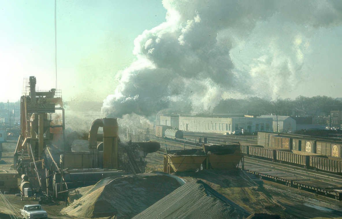 concrete pile train Vintage A4 Photo Print