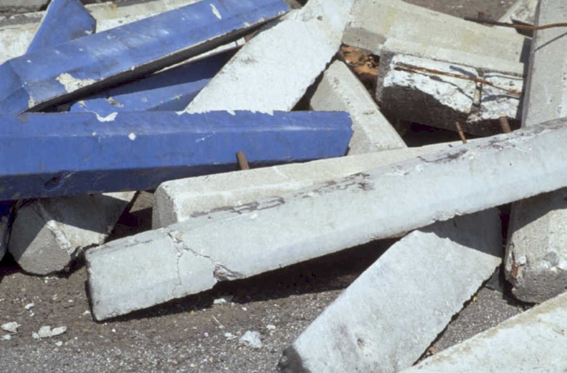 concrete rubble blocks 1980s 1990s A4 Photo Print