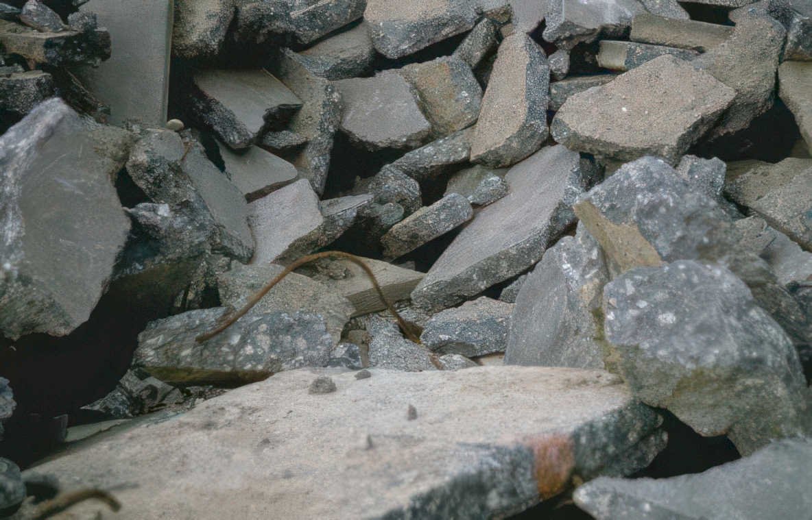 concrete rubble debris 1 Vintage A4 Photo Print