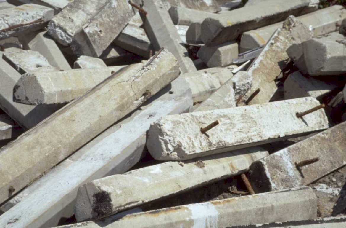 concrete rubble pile 1980s 1990s A4 Photo Print