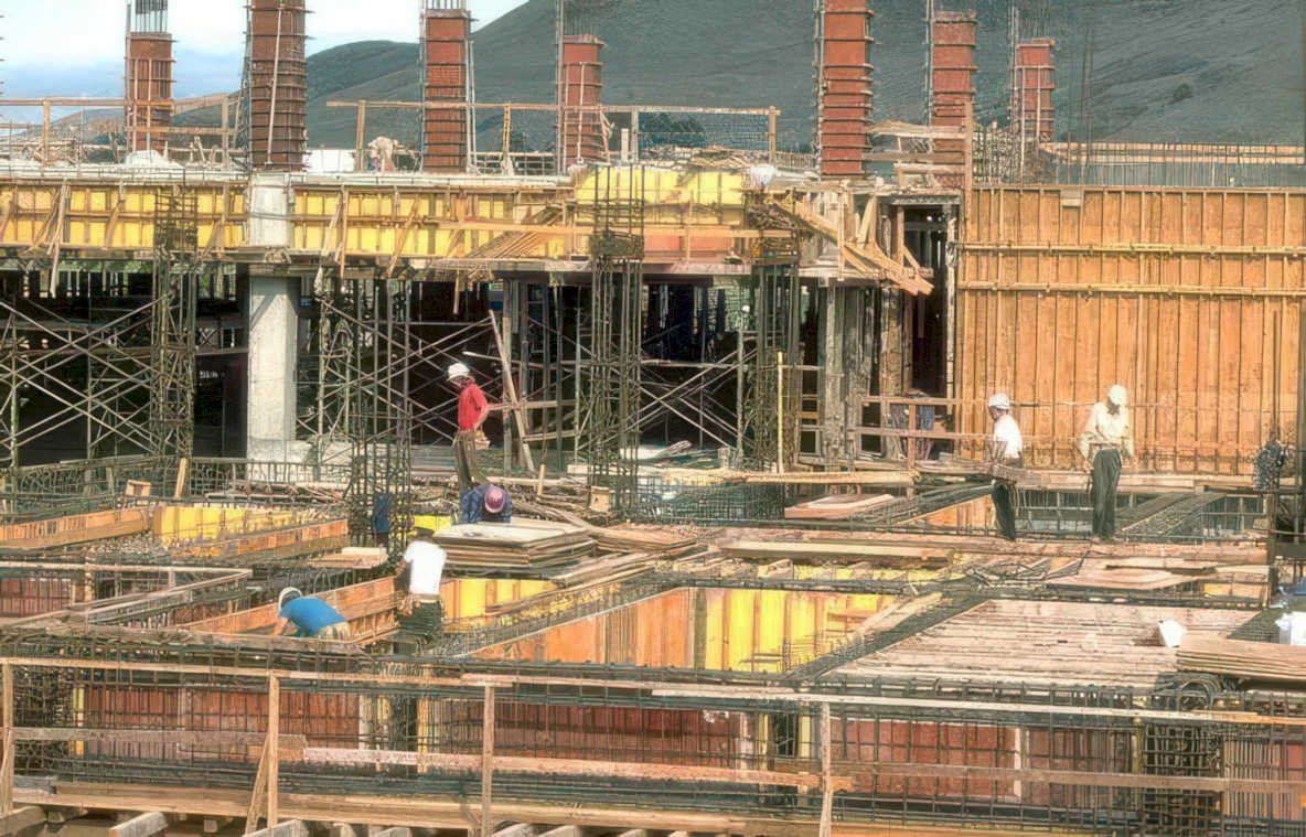 concrete slab pour 1 Vintage A4 Photo Print