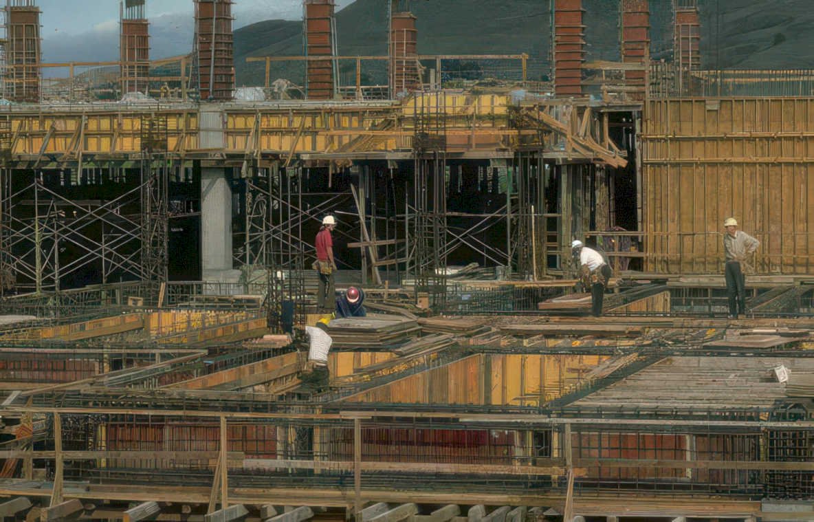 concrete slab pour 2 Vintage A4 Photo Print