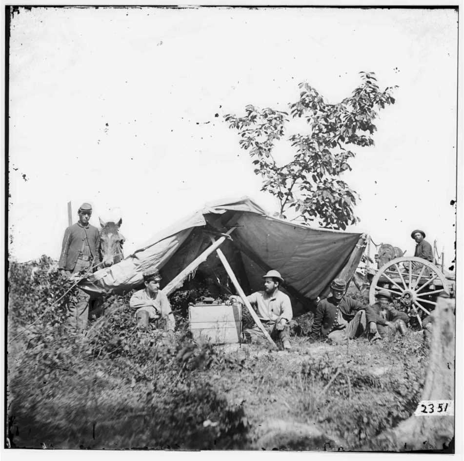 confederate camp scene Vintage world war A4 Photo Print