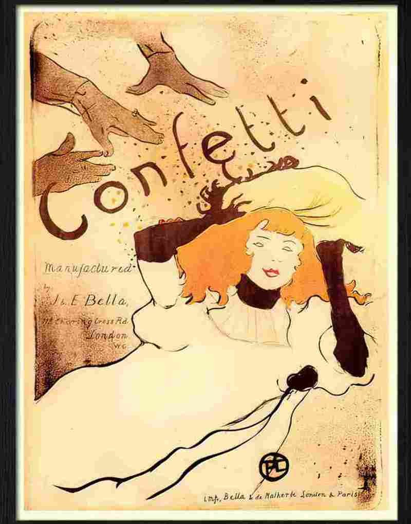 confetti toulouse lautrec 1893 2 Advert A4 Photo Print
