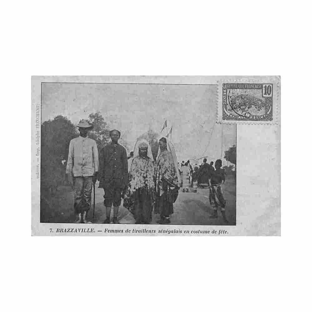 congo brazzaville femmes de tirailleurs senegalais en costume de fete ed a trinchant 7 congo brazzaville women o Vintage A4 Photo Print