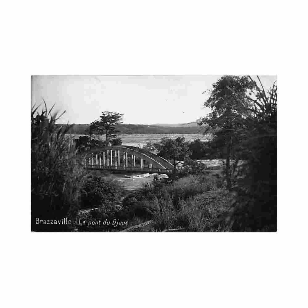 congo brazzaville le pont du djoue carte ed inconnu Vintage A4 Photo Print