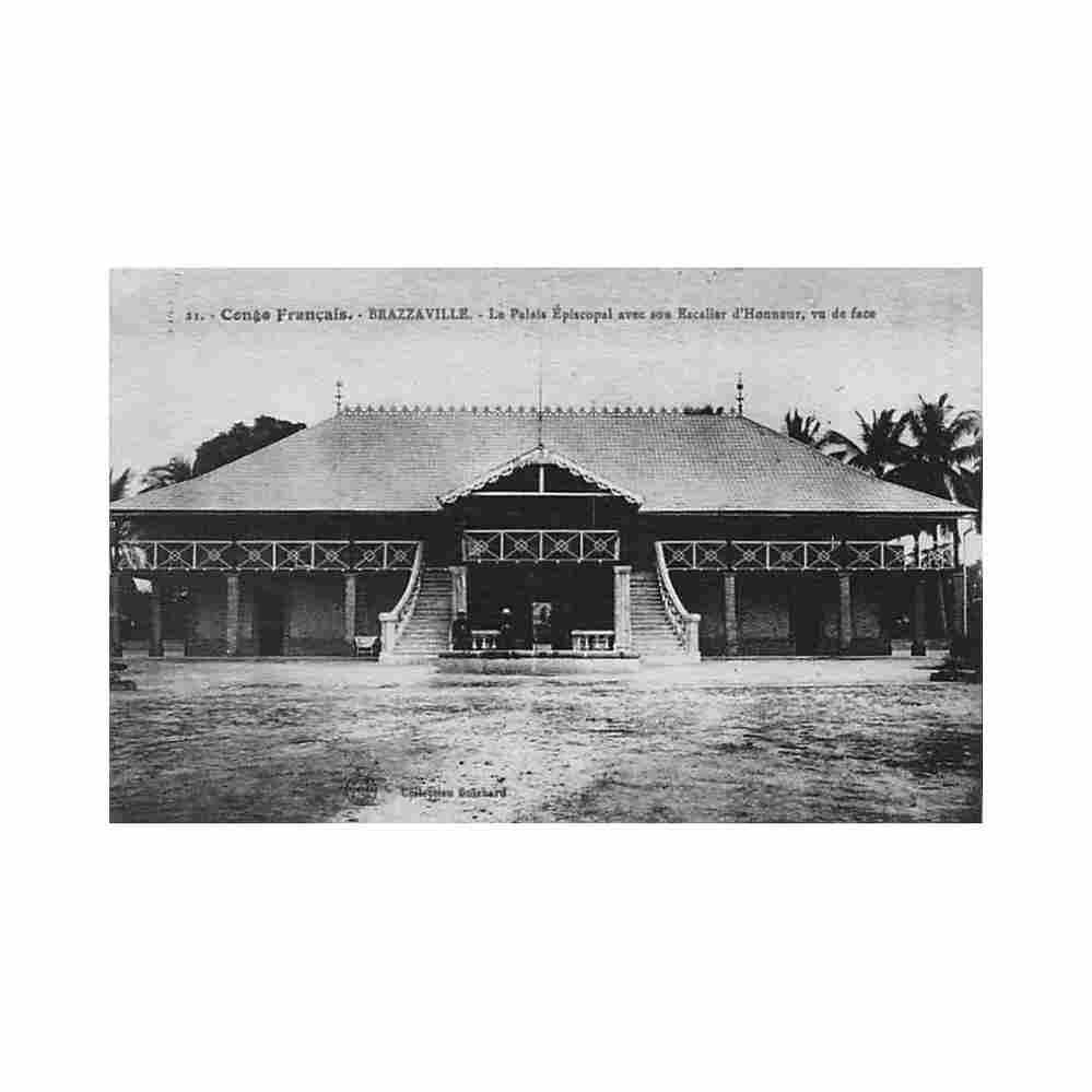 congo brazzaville the episcopal palace with its main staircase seen from the front guichard 21 congo brazzavil Vintage A4 Photo Print