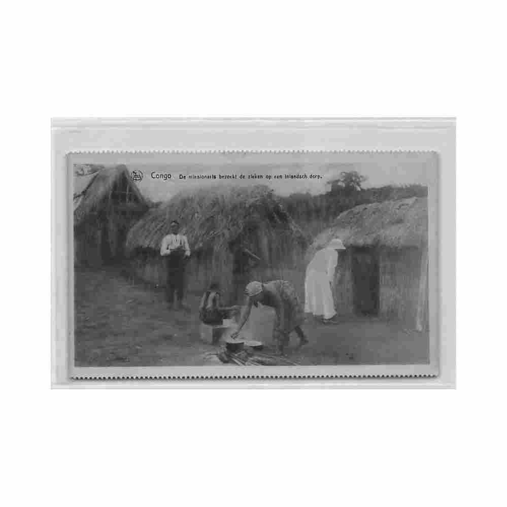 congo kinshasa le missionnaire rend visite aux malades dans un village indigen Vintage A4 Photo Print