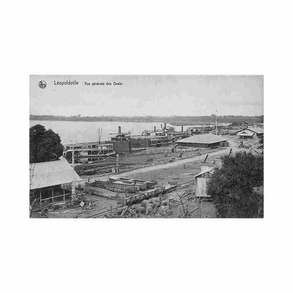 congo kinshasa leopoldville vue generale des quais ed thill Vintage A4 Photo Print