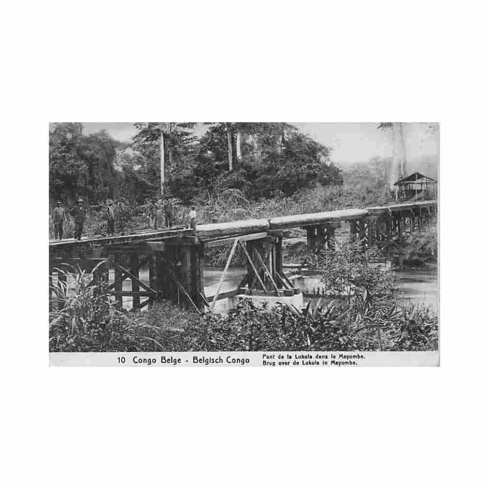congo kinshasa lukula bridge in mayumbe entier postal 10 centimes 10 congo kinshasa pont de la lukula dans le ma Vintage A4 Photo Print