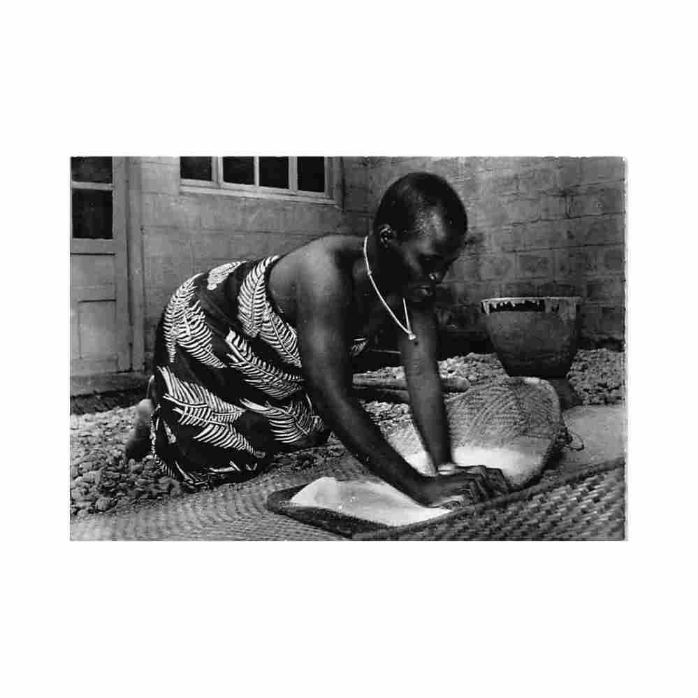 congo kinshasa mission of mongbwalu pounding cassava soeurs de l Vintage A4 Photo Print
