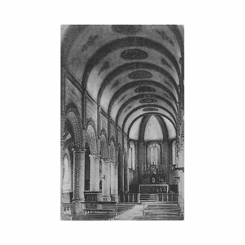 congo kinshasa mpala interieur de l eglise ed missions des peres blancs Vintage A4 Photo Print