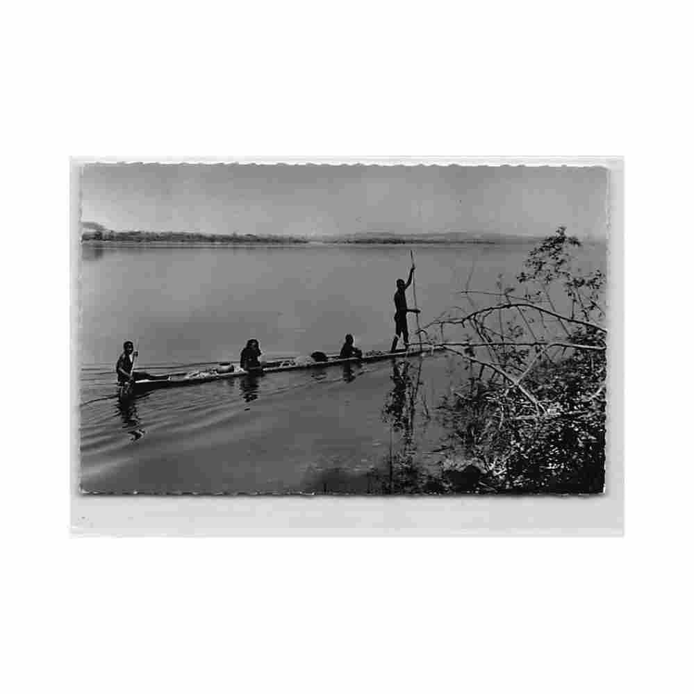 congo kinshasa pirogue sur le fleuve ed hoa qui 2290 Vintage A4 Photo Print