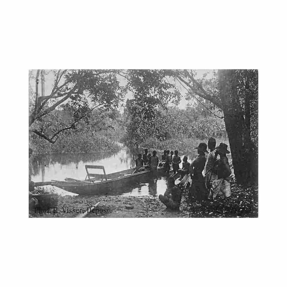 congo kinshasa pirogue sur le fleuve ed visser 7 Vintage A4 Photo Print