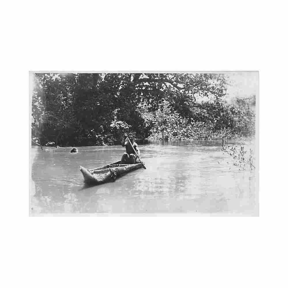 congo kinshasa piroguier indigene carte ed gabriel l panda Vintage A4 Photo Print
