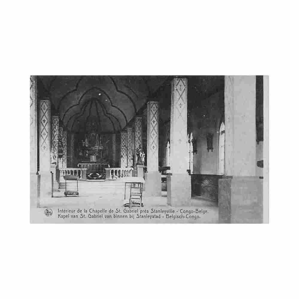 congo kinshasa stanleyville interieur de la chapelle de st gabriel ed thill Vintage A4 Photo Print