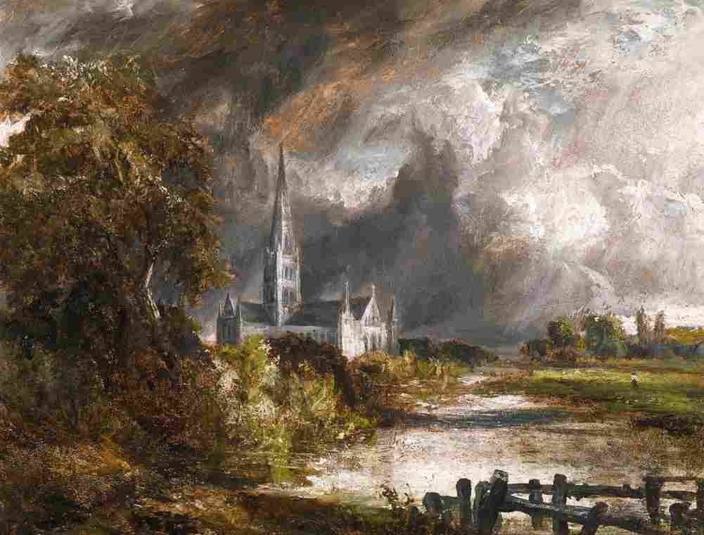 constable salisbury cathedral from the meadows Art A4 Photo Print