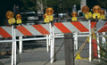 construction barriers scene Vintage A4 Photo Print