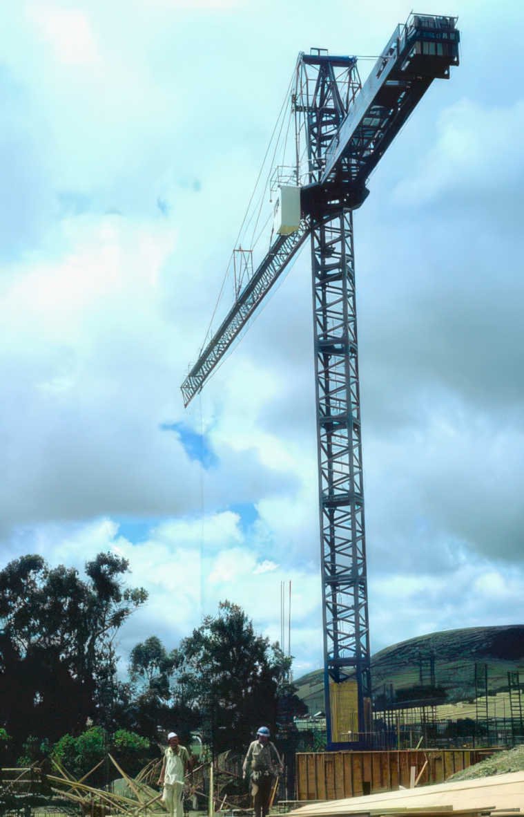 construction crane hillside Vintage A4 Photo Print