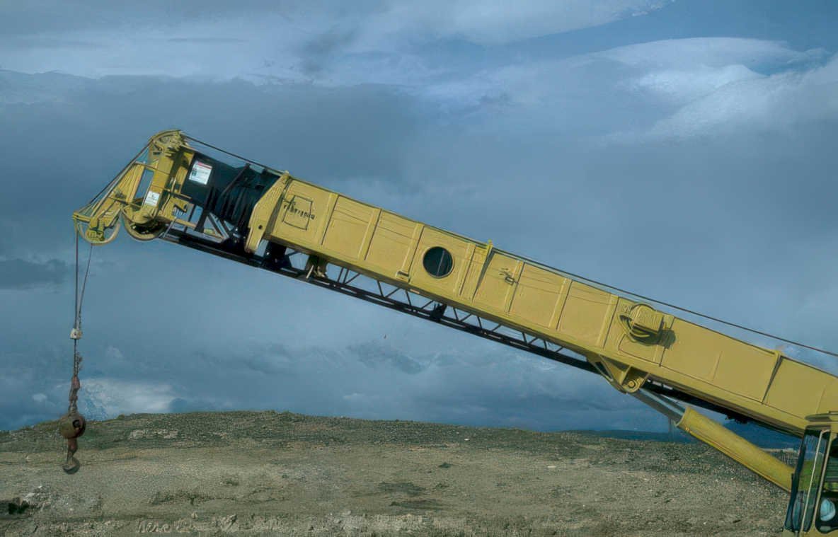 construction crane liebherr Vintage A4 Photo Print