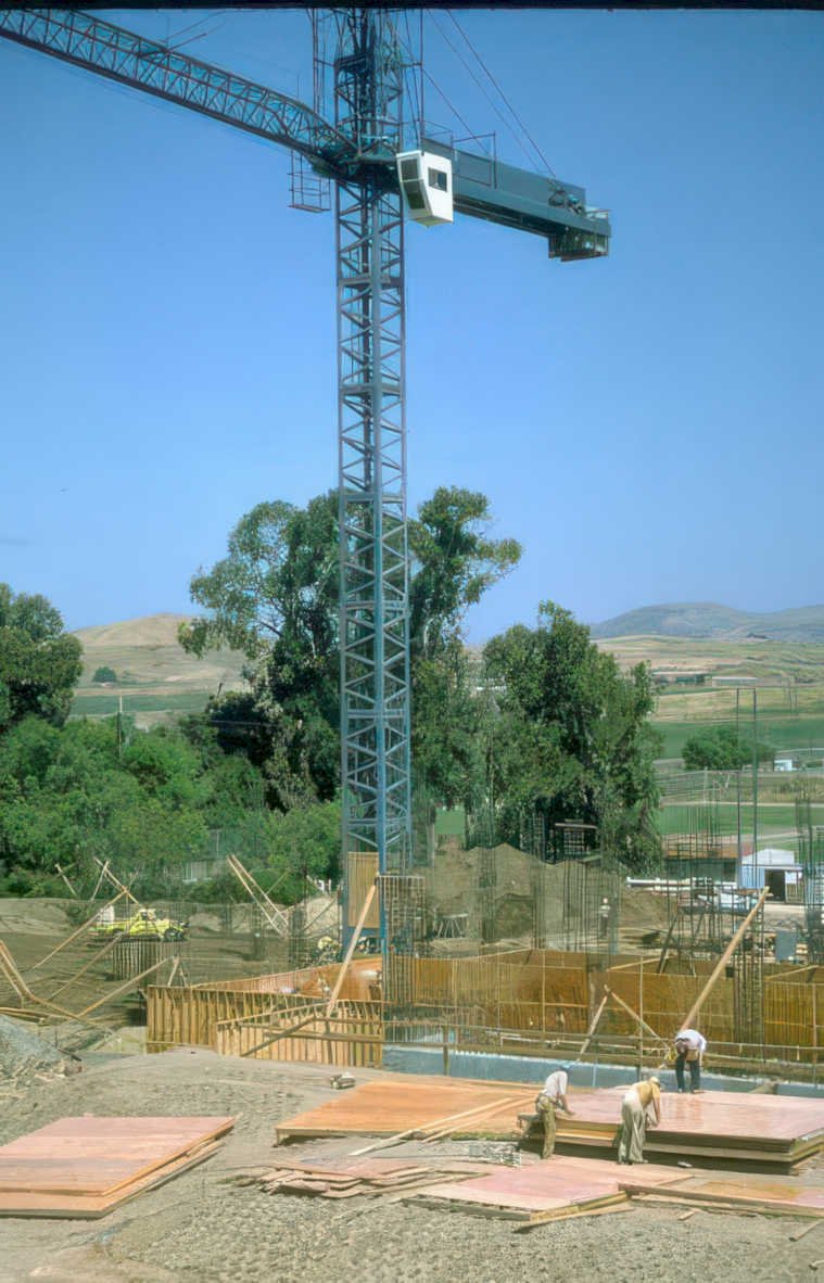 construction foundation crane Vintage A4 Photo Print