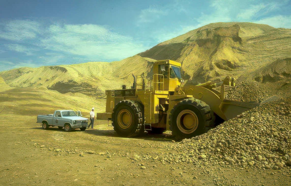 construction loader truck Vintage A4 Photo Print