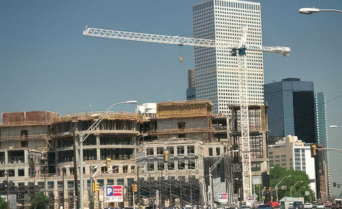 construction site denver 1 Vintage A4 Photo Print