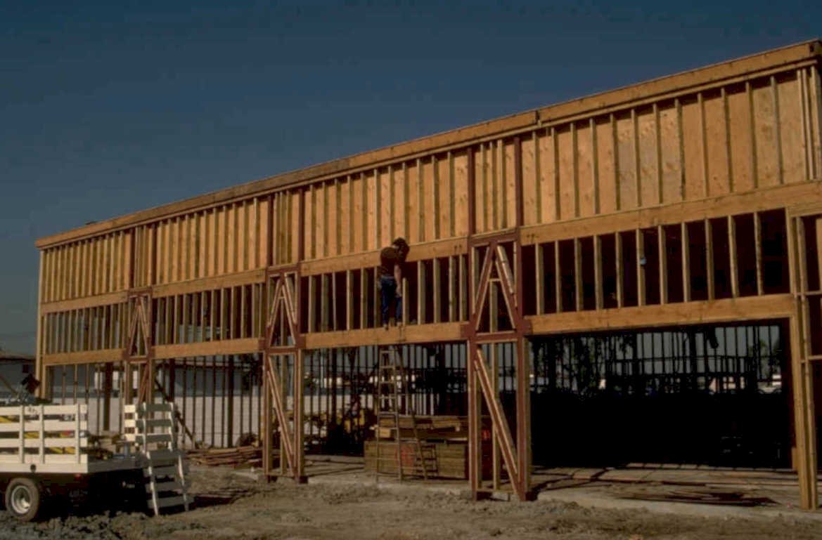 construction warehouse frame 1980s 1990s A4 Photo Print