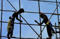 construction workers scaffolding1980s 1990s A4 Photo Print