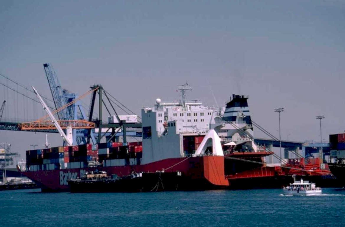 container ship longbeach 1980s 1990s A4 Photo Print