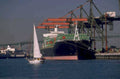 container ship sailboat 1980s 1990s A4 Photo Print