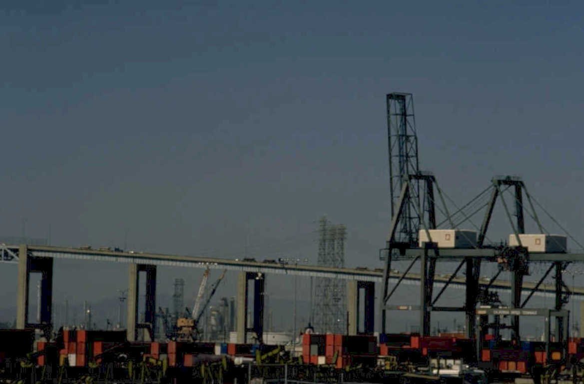 container terminal long 1980s 1990s A4 Photo Print