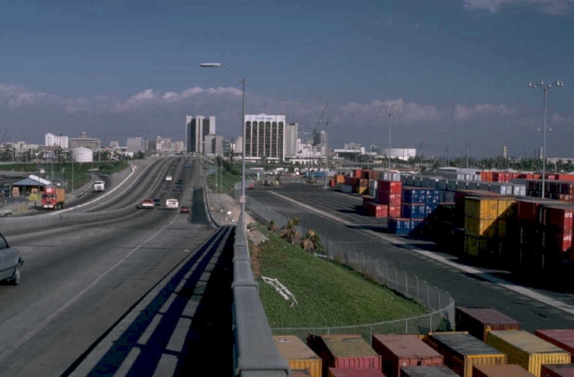 container yard la 1980s 1990s A4 Photo Print