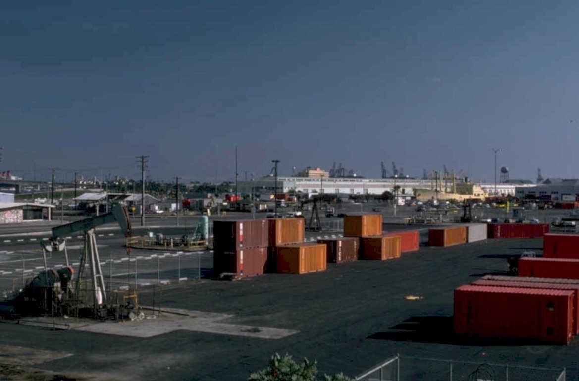 container yard longbeach 1980s 1990s A4 Photo Print