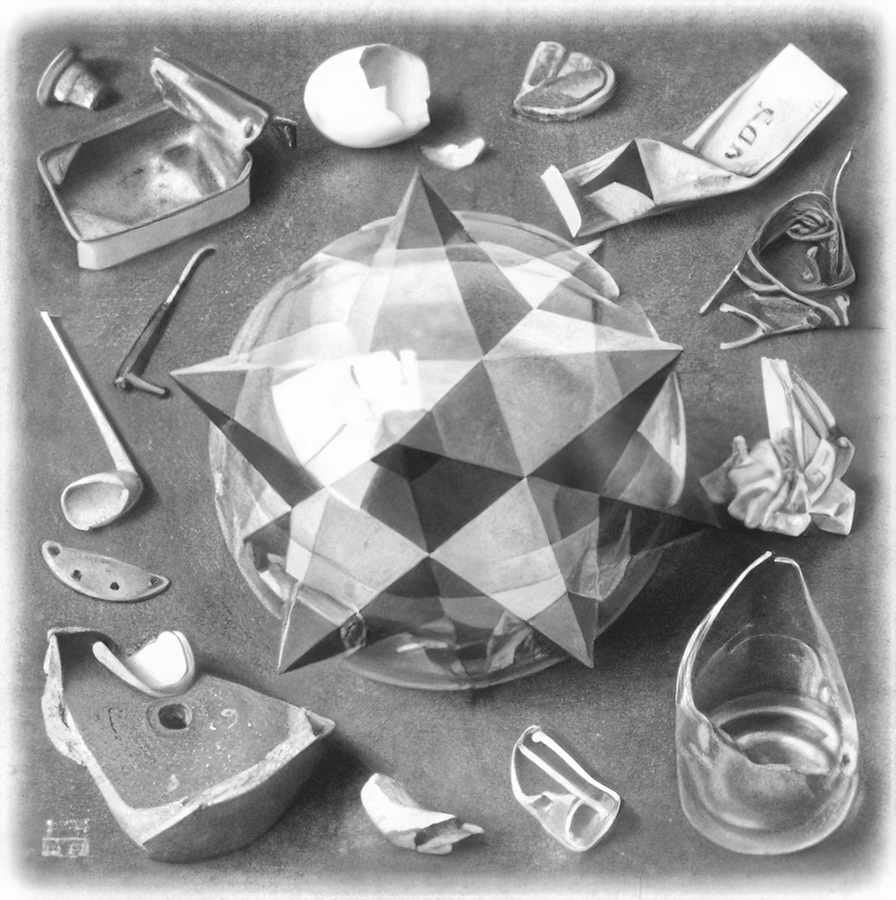 contrast order and chaos mc escher 1950 A4 Photo Print