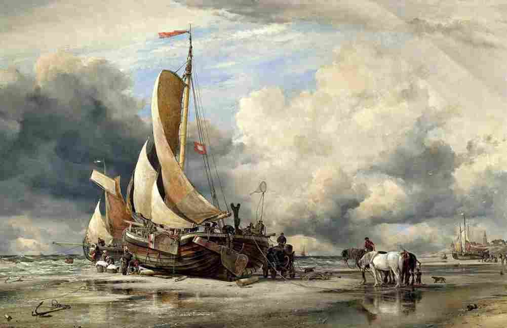 cooke a schevening pinck preparing for sea Art A4 Photo Print
