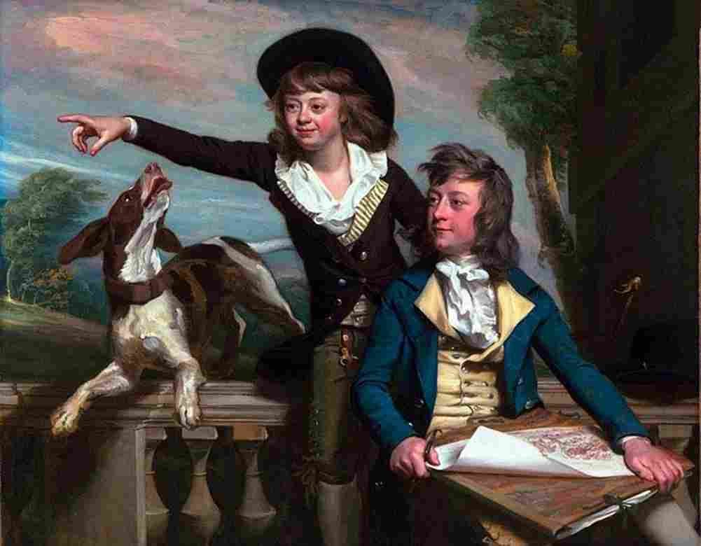 cop Two Youths and a Dog Art A4 Photo Print