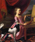cop Young Lady with a Bird and Dog Art A4 Photo Print