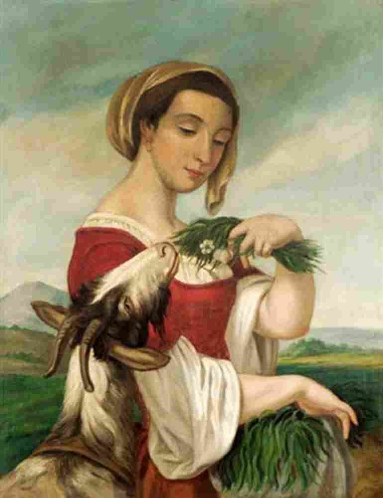 cordero woman with a goat Art A4 Photo Print