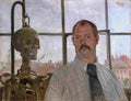 corinth lovis self portrait with skeleton Art A4 Photo Print