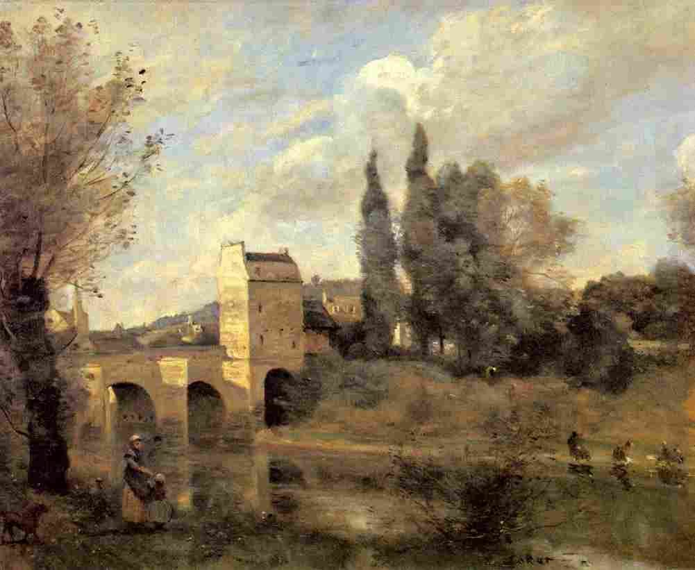 corot bridge at mantes Art A4 Photo Print
