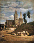 corot the cathedral of chartres Art A4 Photo Print