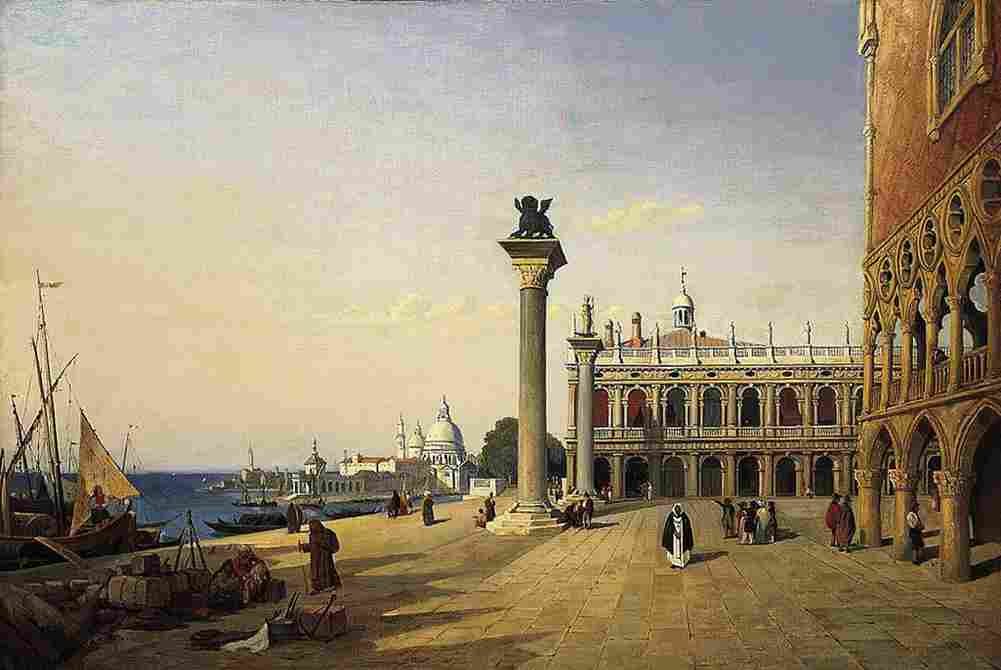 corot the piazzetta Art A4 Photo Print