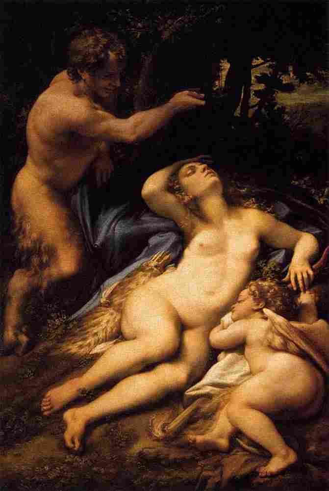 corr Venus and Cupid with a Satyr Art A4 Photo Print