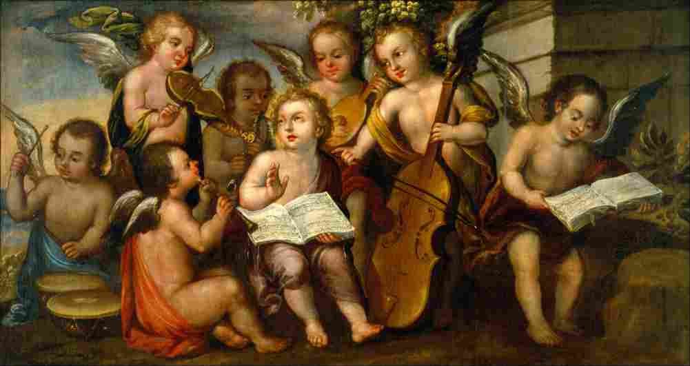 correa infant jesus with angelic musicians Art A4 Photo Print