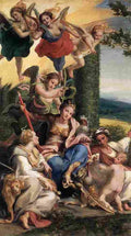 corregio allegory of virtues Art A4 Photo Print